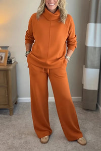 Colleen™ | Women Casual Turtle-neck 2 Piece - Orange