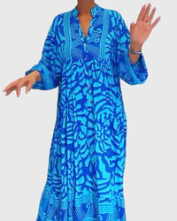 Mckinley™ | Maxi Dress With Elegant Print - Blue