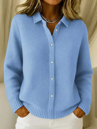 Susan | Elegant Cozy Knit Cardigan - Blue