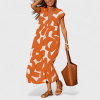 Valery™ | Flowing V-Neck Dress - Orange