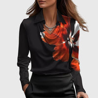 Elaine™ | Elegant Everyday Blouse - Black Red