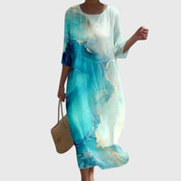 Hayley™ | Women Stylish Floral Maxi Dress - Blue and White