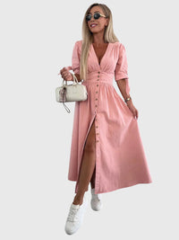 Sophia™ | Elegant Denim Dress - Pink
