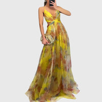 Giselle™ | Women Floral Maxi Dress - Yellow