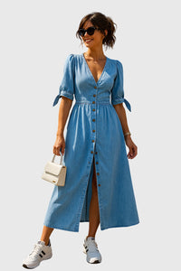 Jacqueline™ | Elegant Denim Dress - Blue