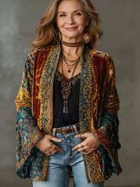 Amara | Boho Kimono Jacket - Burgundy