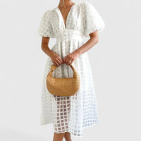Elanqi | Elegant Midi Dress - White