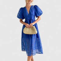 Elanqi | Elegant Midi Dress - Blue