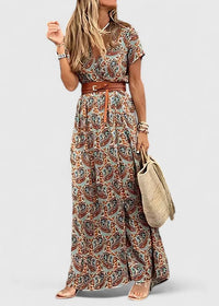 Alleta | Sophisticated Women Maxi Dress - Brown