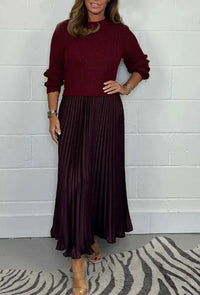 Maeliq | Elegant Women Maxi Dress - Burgundy