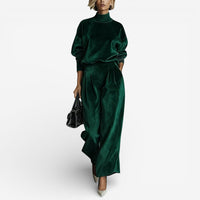 Evangeline™ Contemporary Set | Modern Relaxed Two Piece Set - Dark Green