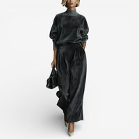 Evangeline™ Contemporary Set | Modern Relaxed Two Piece Set - Dark Grey