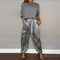 Elly | Casual Women's Two-Piece Set - Grey