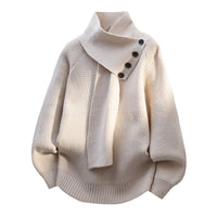 Arielle | Cozy Scarf-Neck Sweater - Beige