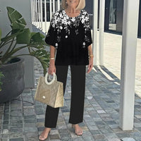 Wenda™ Effortless Two-Piece Set | Relaxed Top and Wide-Leg Trousers - Black