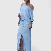 Averlynn | Women Elegant Maxi Skirt Set - Blue