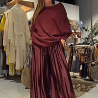 Georgina™ Elegant Off-Shoulder Set | Modern Sophistication with an Impeccable Drape - Red