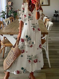 Cassia™ | Women Boho Tummy Coverage Maxi Dress - White 2