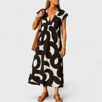 Valery™ | Flowing V-Neck Dress - Black