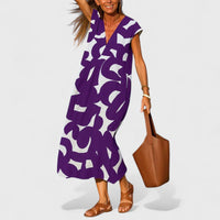 Valery™ | Flowing V-Neck Dress - Purple