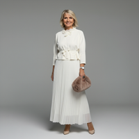 Emmie™ Elegant Two-Piece Set | Effortless Knit Layered Dress Set - White