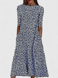 Cianne | Elegant Midi Dress - Dark Blue